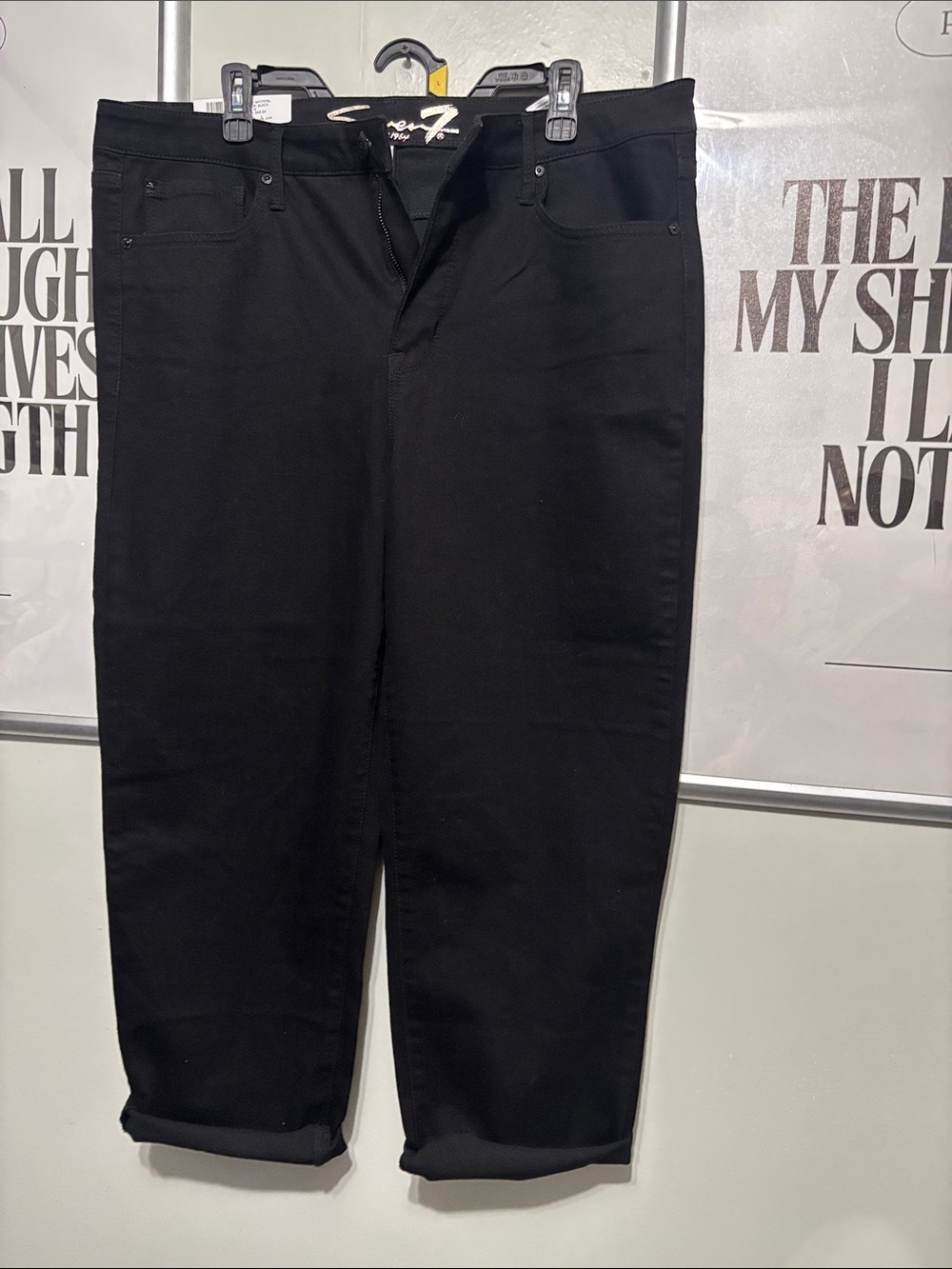 Seven7 Black Capris with Rolled Hem